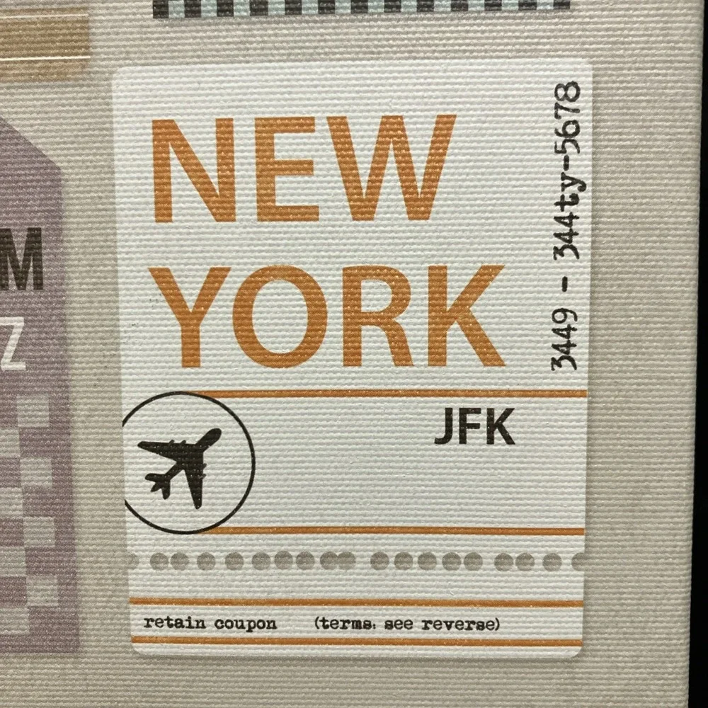 IKEA Pjatteryd Airport Travel Luggage Tag Wall Canvas Art 9.75x9.75 22426